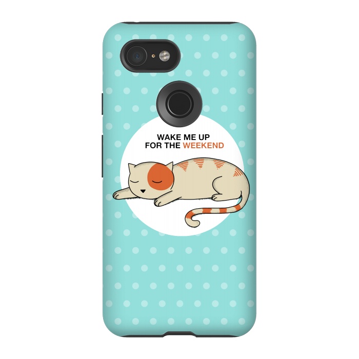 Pixel 3 StrongFit Cat wake me up by Coffee Man