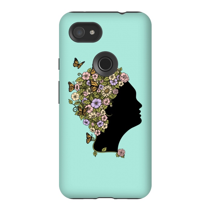 Pixel 3AXL StrongFit Floral lady by Coffee Man