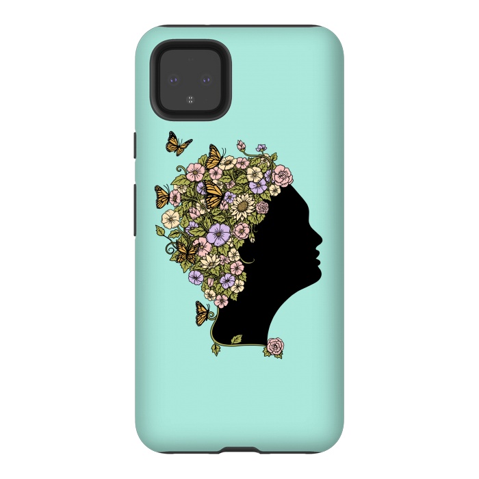 Pixel 4XL StrongFit Floral lady by Coffee Man