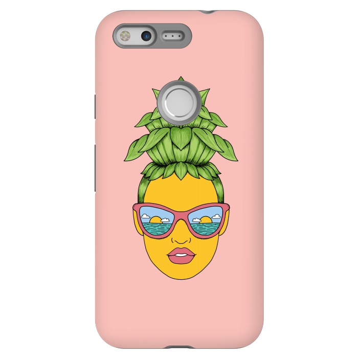 Pixel StrongFit Pineapple Girl Pink by Coffee Man