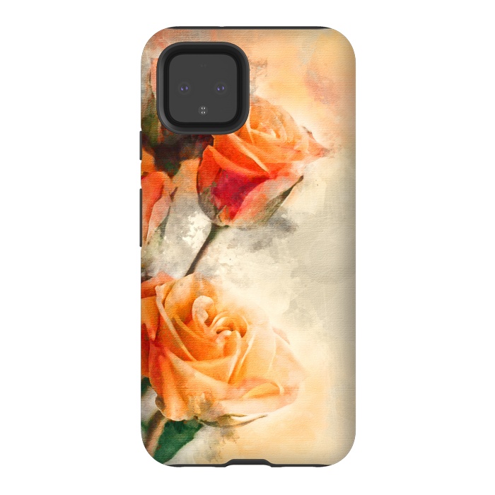 Pixel 4 StrongFit Orange Rose by Creativeaxle