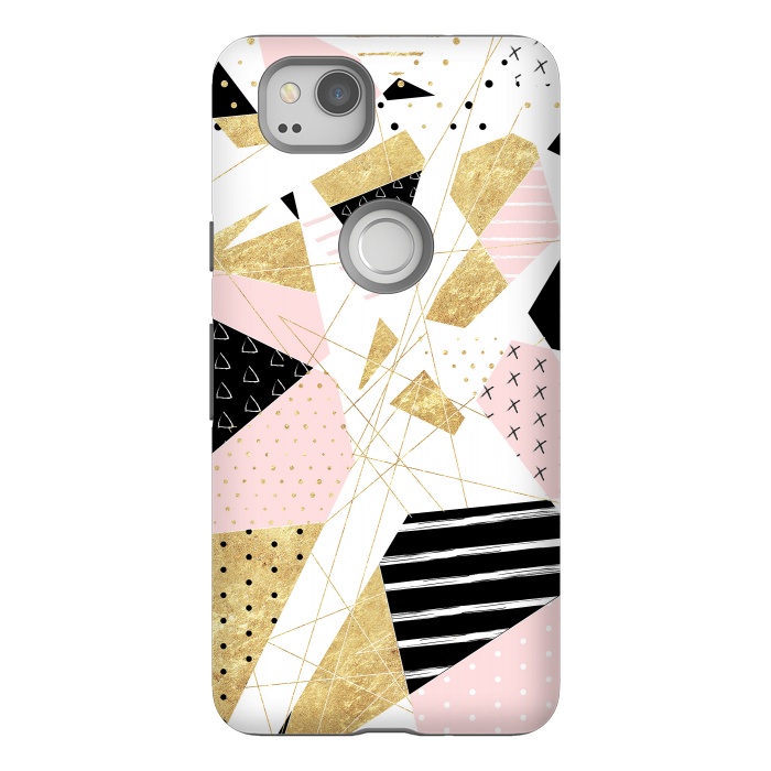Pixel 2 StrongFit Modern gold geometric abstract design by InovArts