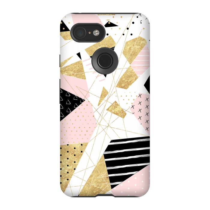 Pixel 3 StrongFit Modern gold geometric abstract design by InovArts