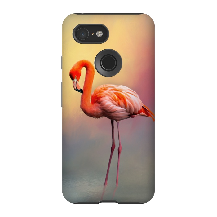 Pixel 3 StrongFit American flamingo by Simone Gatterwe
