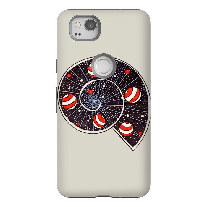 Pixel 2 StrongFit Spiral Galaxy Snail With Beach Ball Planets by Boriana Giormova