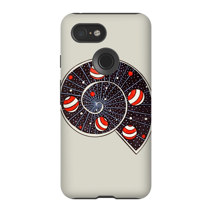 Pixel 3 StrongFit Spiral Galaxy Snail With Beach Ball Planets by Boriana Giormova
