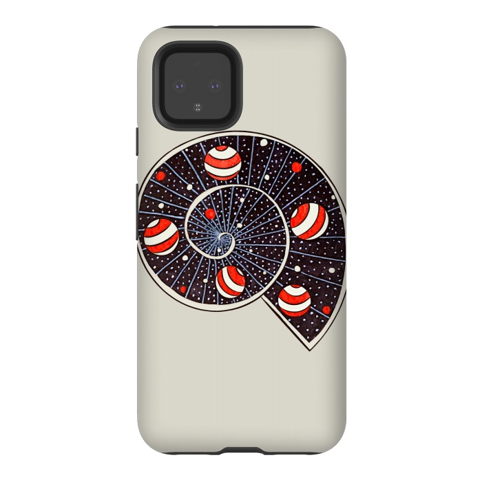 Pixel 4 StrongFit Spiral Galaxy Snail With Beach Ball Planets by Boriana Giormova
