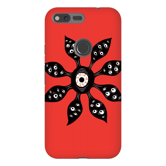 Pixel XL StrongFit Creepy Witchy Eye Monster On Red by Boriana Giormova