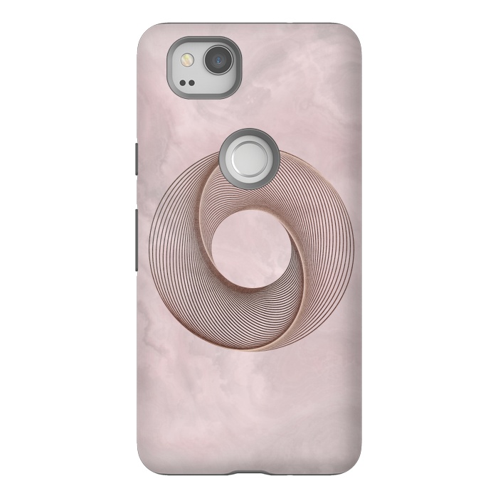 Pixel 2 StrongFit Rosegold Blush Line Art 2 by Andrea Haase