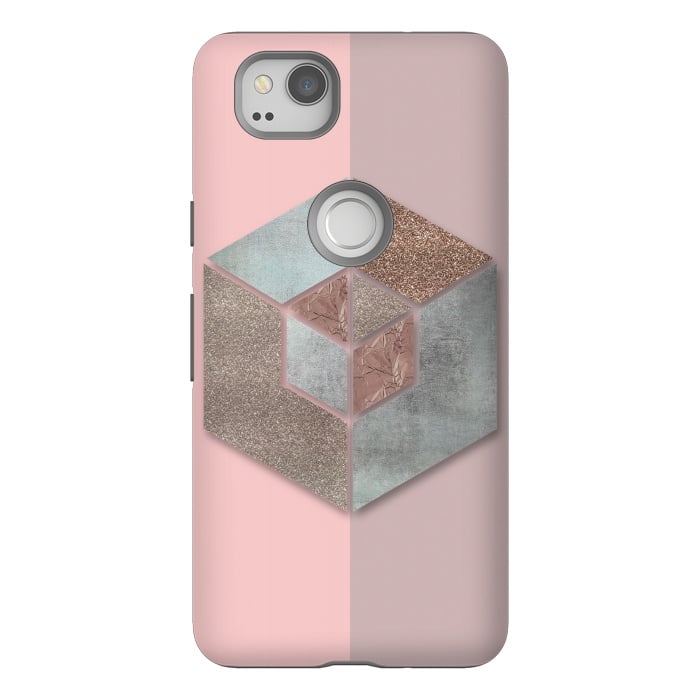 Pixel 2 StrongFit Rosegold Blush Geometry 2 by Andrea Haase