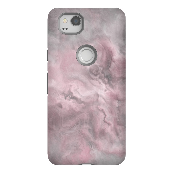 Pixel 2 StrongFit Blush Grey Marble by Andrea Haase