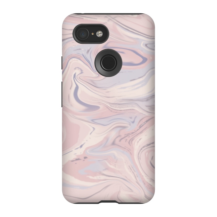 Pixel 3 StrongFit Blush And Purple Marble Elegance by Andrea Haase