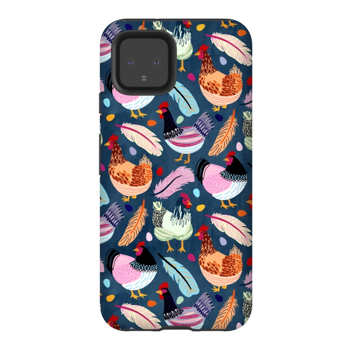 Pixel 4 StrongFit Trendy Chickens  by Tigatiga