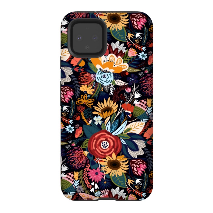 Pixel 4 StrongFit Popping Moody Floral  by Tigatiga