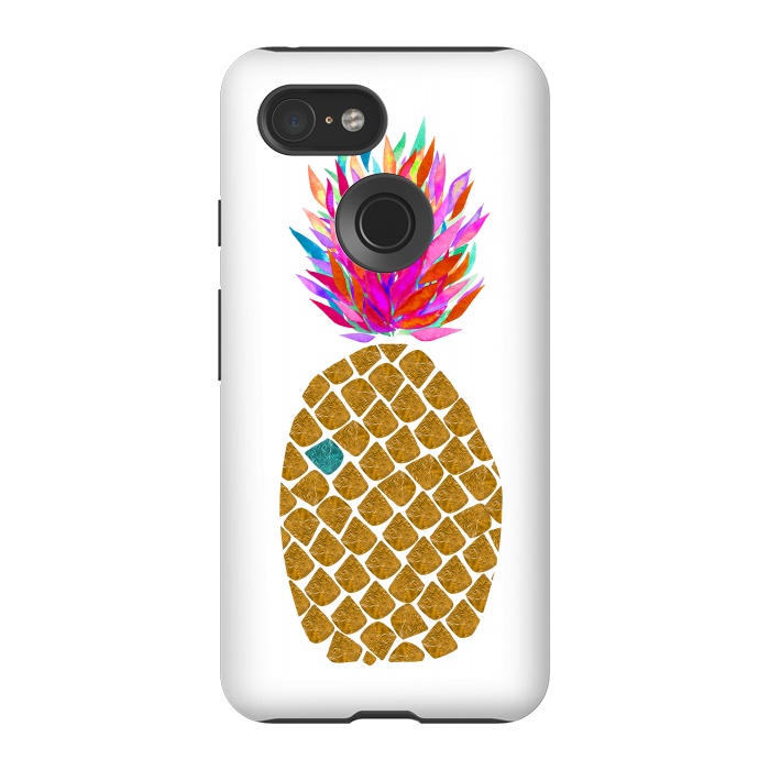 Pixel 3 StrongFit Carnaval Pineapple by Amaya Brydon