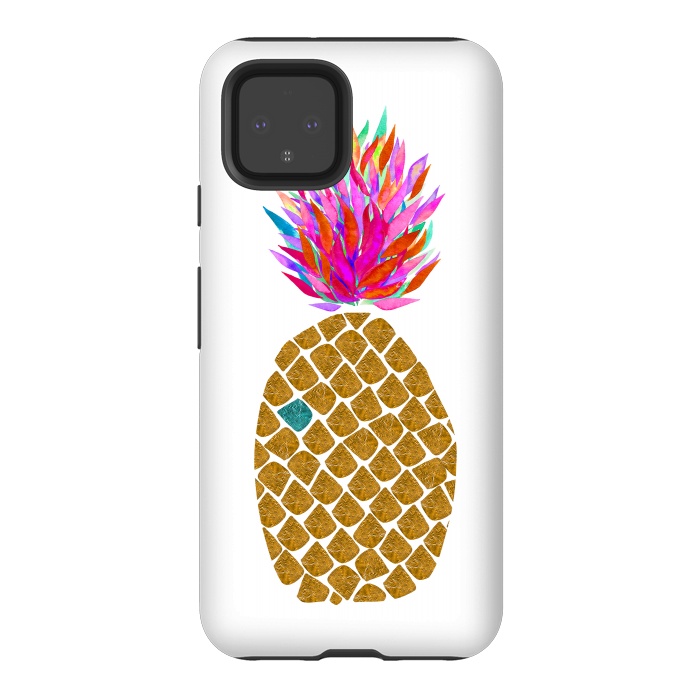 Pixel 4 StrongFit Carnaval Pineapple by Amaya Brydon