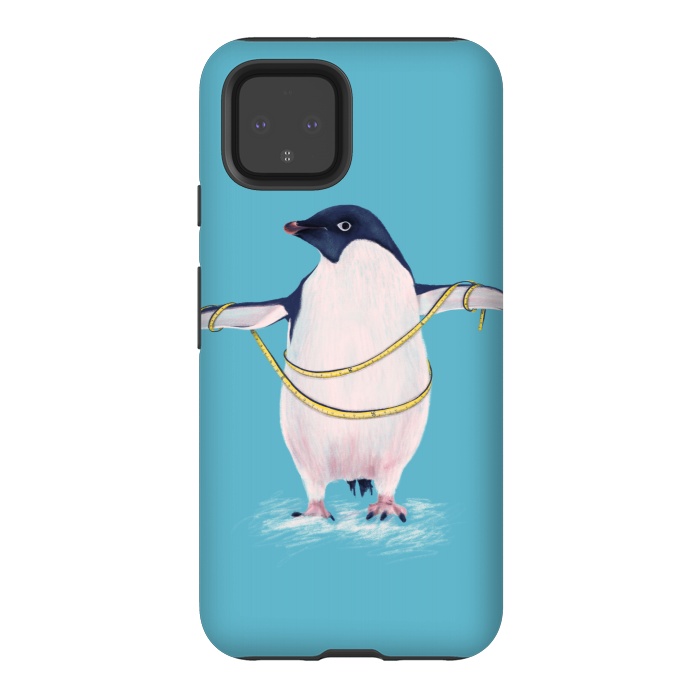 Pixel 4 StrongFit Cute Fat Penguin Goes On Diet by Boriana Giormova