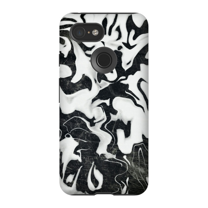 Pixel 3 StrongFit Black white marble by Jms