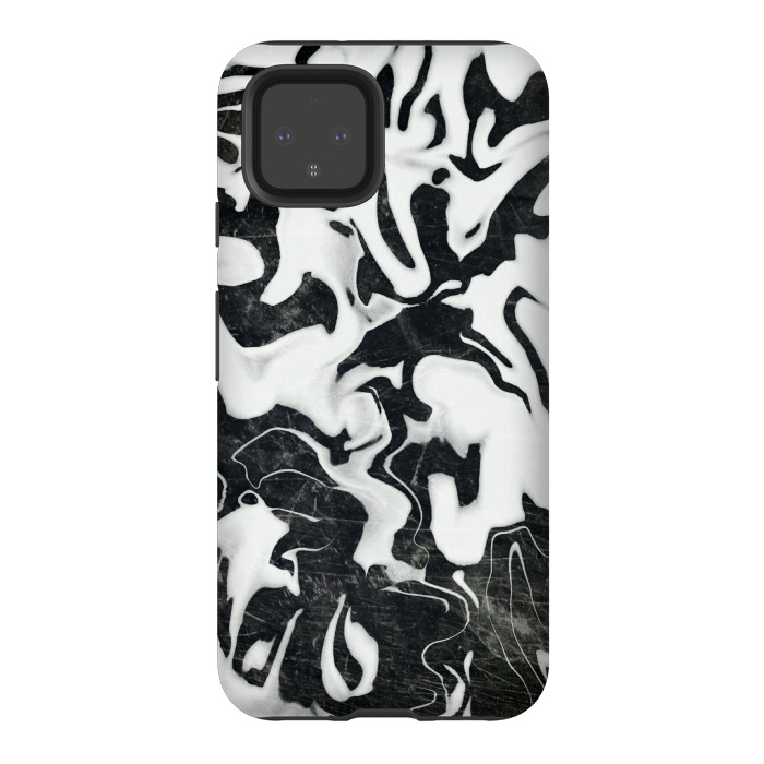 Pixel 4 StrongFit Black white marble by Jms