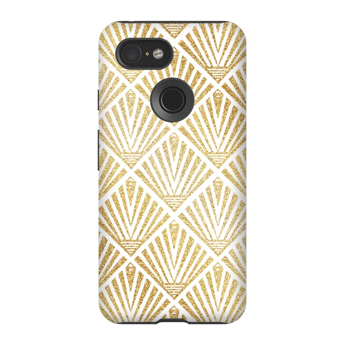 Pixel 3 StrongFit Elegant golden diamond palm art deco design by InovArts