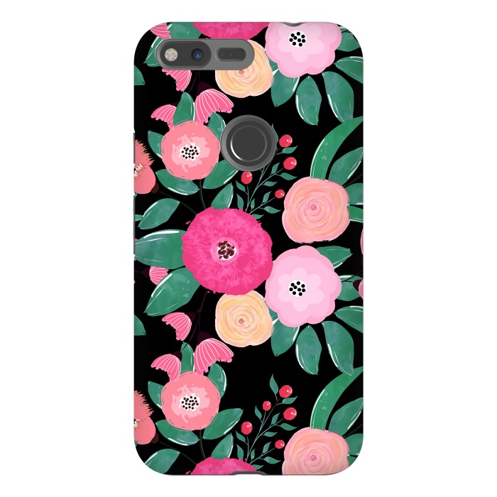 Pixel XL StrongFit Stylish abstract creative floral paint by InovArts