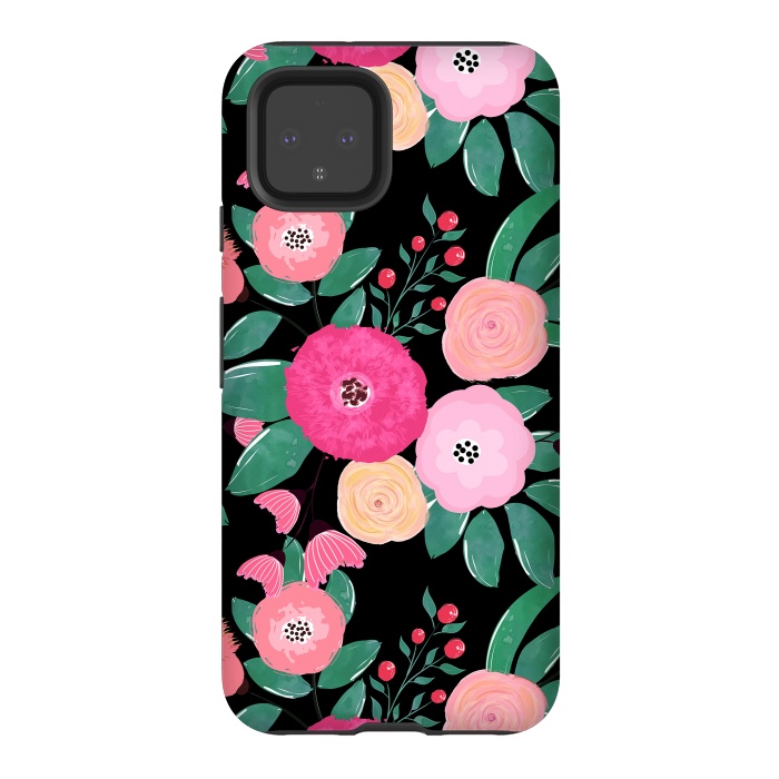 Pixel 4 StrongFit Stylish abstract creative floral paint by InovArts