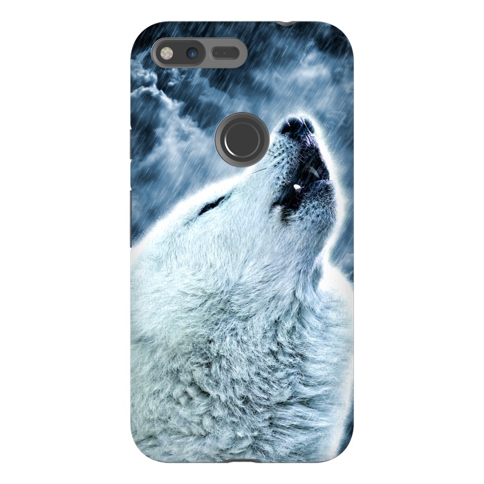 Pixel XL StrongFit A howling wolf in the rain by Simone Gatterwe