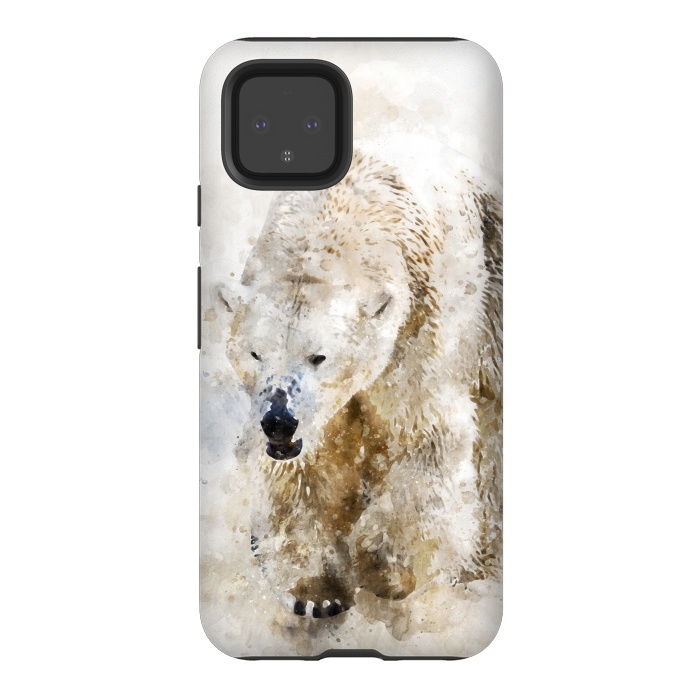 Pixel 4 StrongFit Abstract watercolor polar bear by Simone Gatterwe