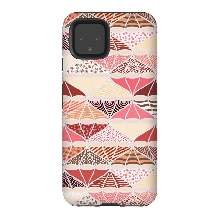 Pixel 4 StrongFit April Showers Bring Brollies - Pink and Cream by Paula Ohreen