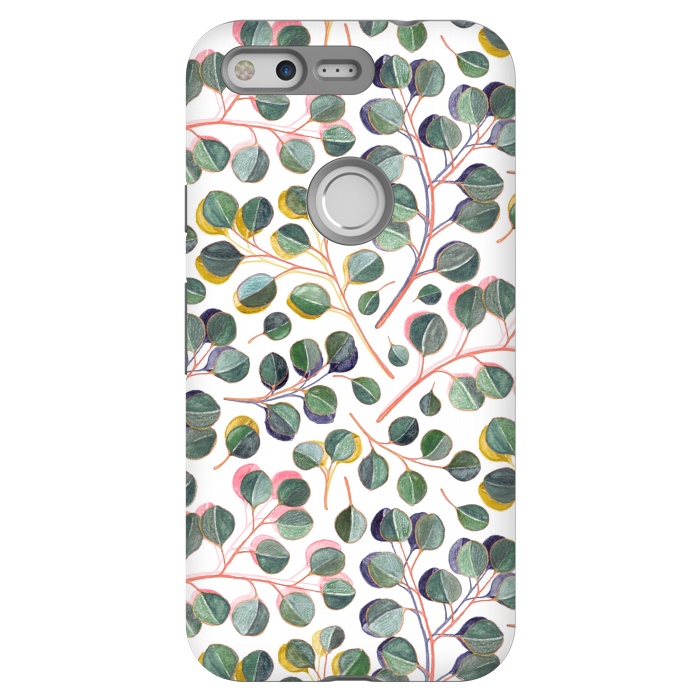 Pixel StrongFit Simple Silver Dollar Eucalyptus Leaves by Micklyn Le Feuvre