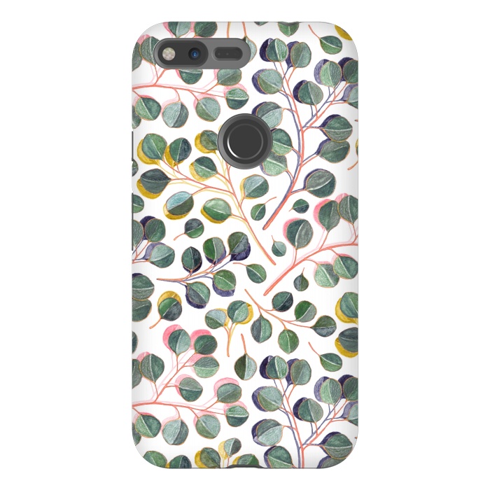 Pixel XL StrongFit Simple Silver Dollar Eucalyptus Leaves by Micklyn Le Feuvre