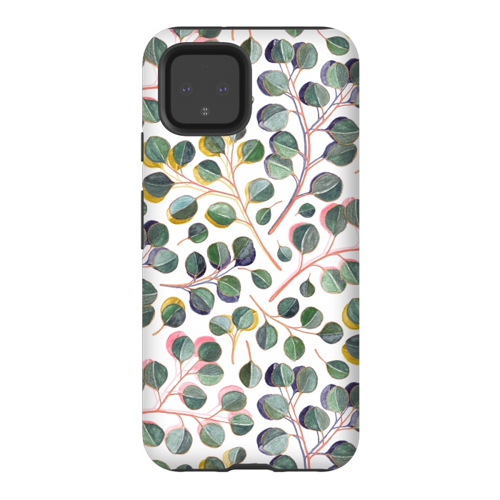 Pixel 4 StrongFit Simple Silver Dollar Eucalyptus Leaves by Micklyn Le Feuvre