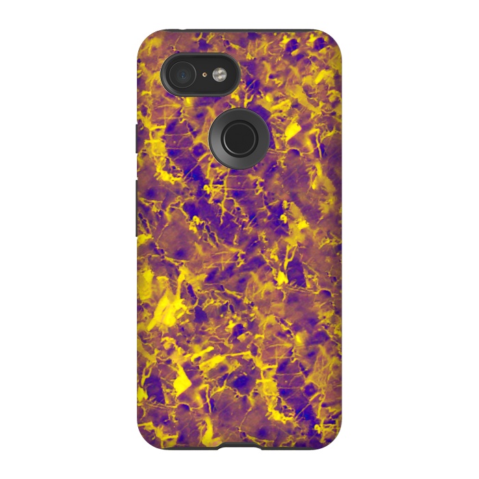 Pixel 3 StrongFit Purple and Gold Marble by Ashley Camille