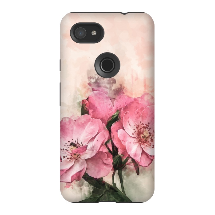 Pixel 3AXL StrongFit Vintage Pink Flower by Creativeaxle