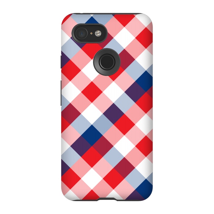 Pixel 3 StrongFit Blue & Red Square Combination by Bledi