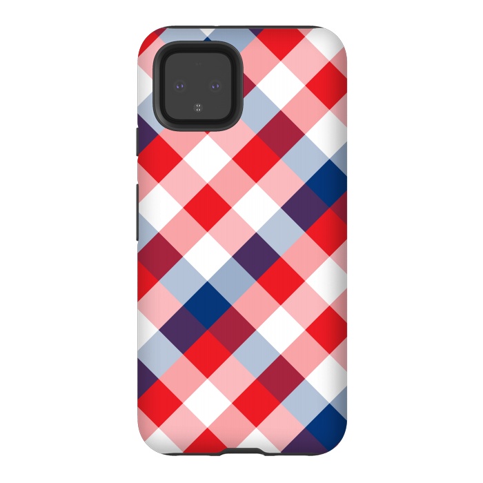 Pixel 4 StrongFit Blue & Red Square Combination by Bledi