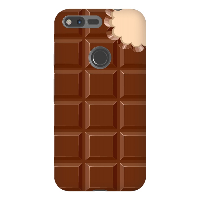 Pixel XL StrongFit Chocolate Sweet Bar with a bite out of the corner by BluedarkArt
