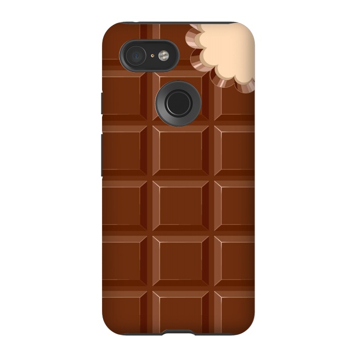 Pixel 3 StrongFit Chocolate Sweet Bar with a bite out of the corner by BluedarkArt