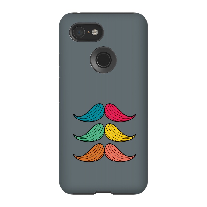 Pixel 3 StrongFit colorful moustaches by TMSarts