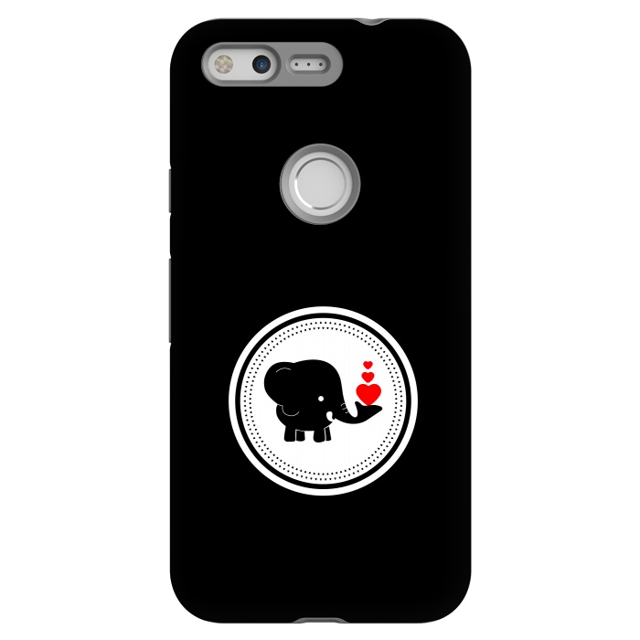 Pixel StrongFit elephant with hearts by TMSarts