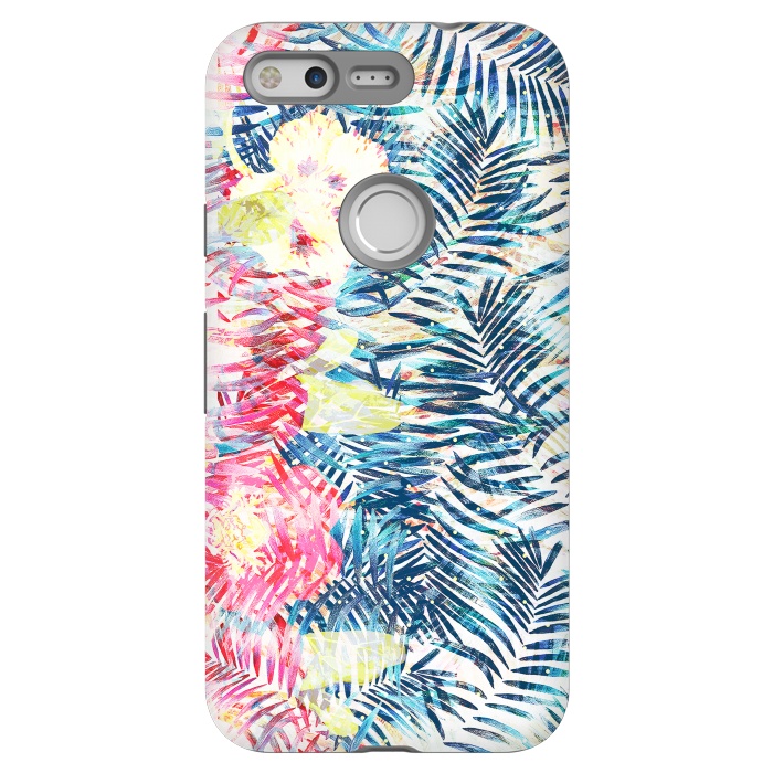 Pixel StrongFit Colorful tropical leaves hawaiian bouquet by Oana 