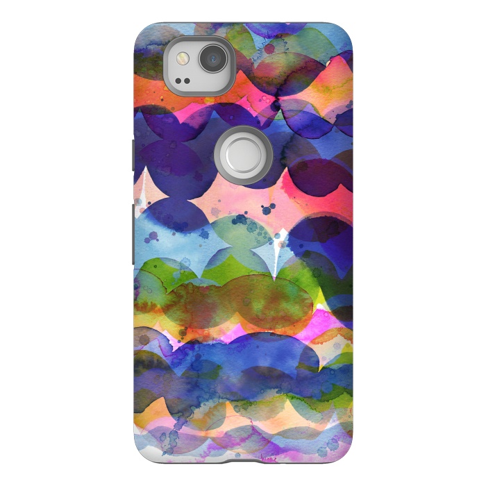Pixel 2 StrongFit Abstract Watercolor Waves by Ninola Design