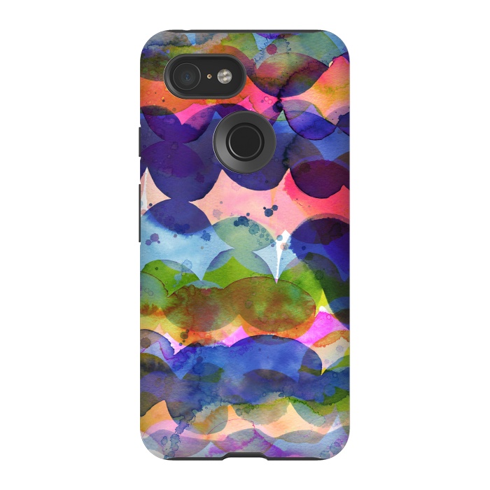 Pixel 3 StrongFit Abstract Watercolor Waves by Ninola Design