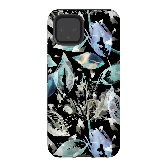 Pixel 4 StrongFit Autumn Neon Leaves by Ninola Design