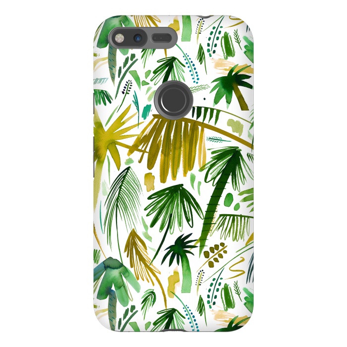 Pixel XL StrongFit Brushstrokes Tropical Palms by Ninola Design