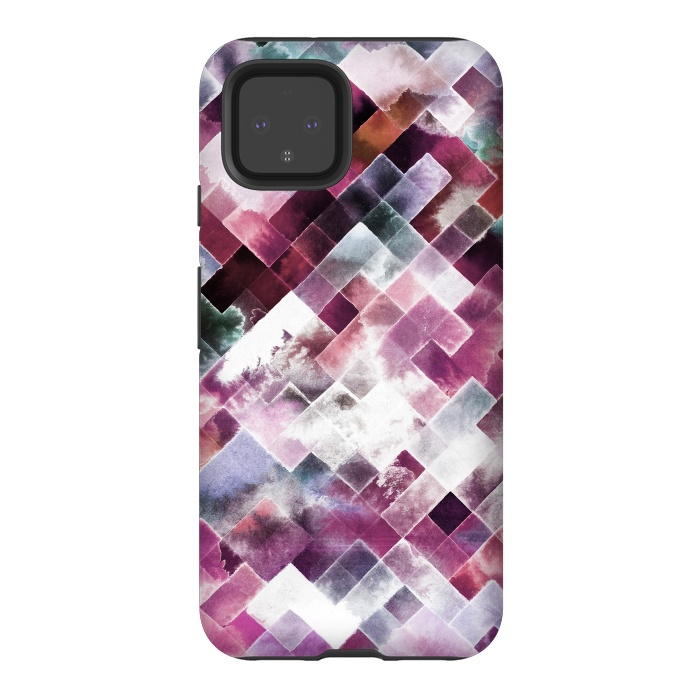 Pixel 4 StrongFit Moody Geometry Pink Neon by Ninola Design