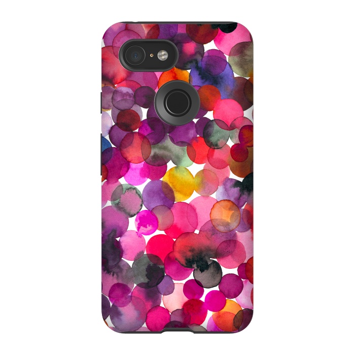 Pixel 3 StrongFit Overlapped Watercolor Dots by Ninola Design
