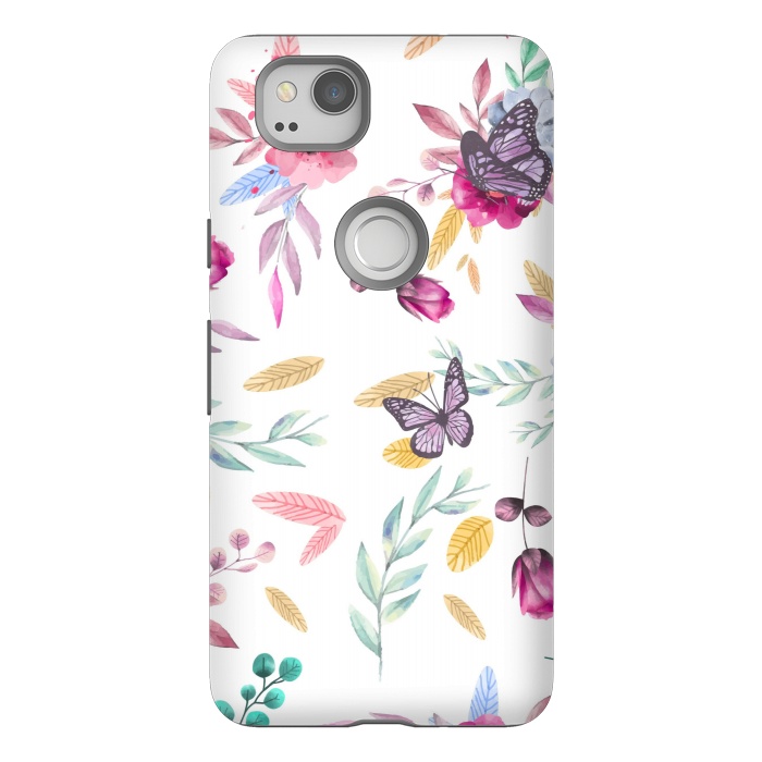 Pixel 2 StrongFit BUTTERFLY FLORAL PRINT by MALLIKA