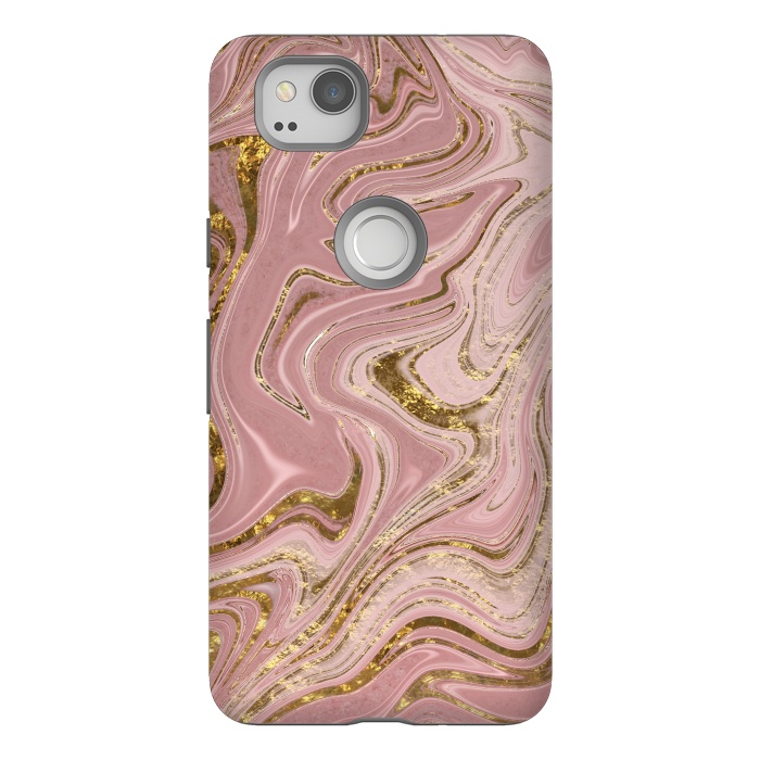 Pixel 2 StrongFit Rosegold Marbled Elegance 2 by Andrea Haase