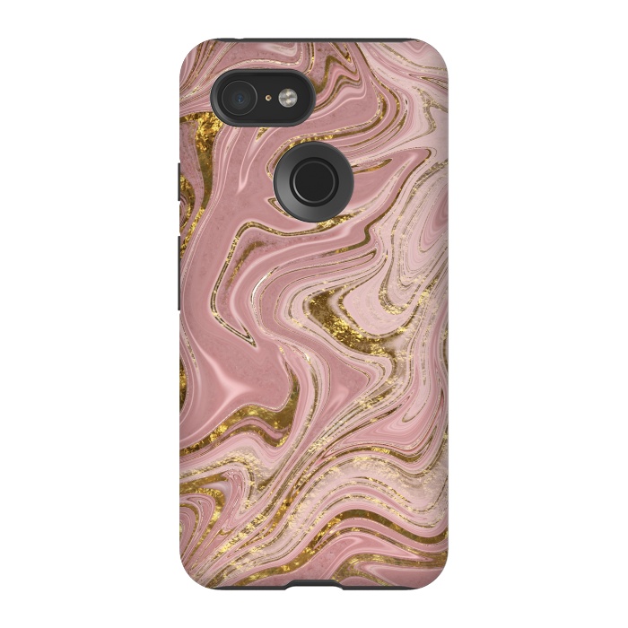 Pixel 3 StrongFit Rosegold Marbled Elegance 2 by Andrea Haase